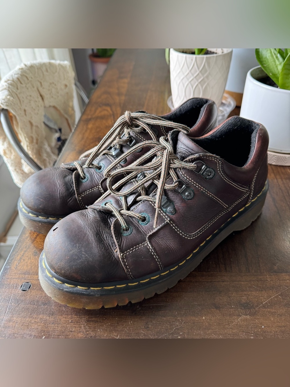 Vintage Y2K Men’s Dr. Martens brown leather chunky platform oxfords size 13